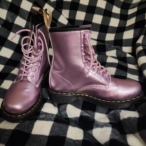 Metallic Pink Dr. Martens Vegan Boots